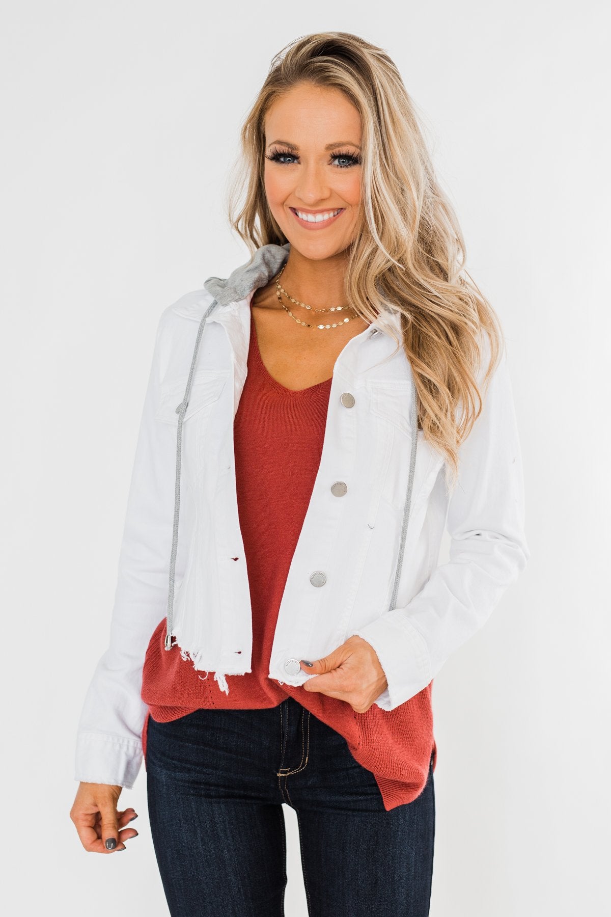 C est Toi Frayed Hem Denim Jacket Off White