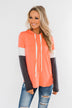 You And I Long Sleeve Hoodie- Coral & Charcoal