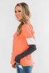 You And I Long Sleeve Hoodie- Coral & Charcoal