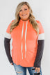 You And I Long Sleeve Hoodie- Coral & Charcoal