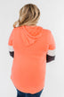 You And I Long Sleeve Hoodie- Coral & Charcoal