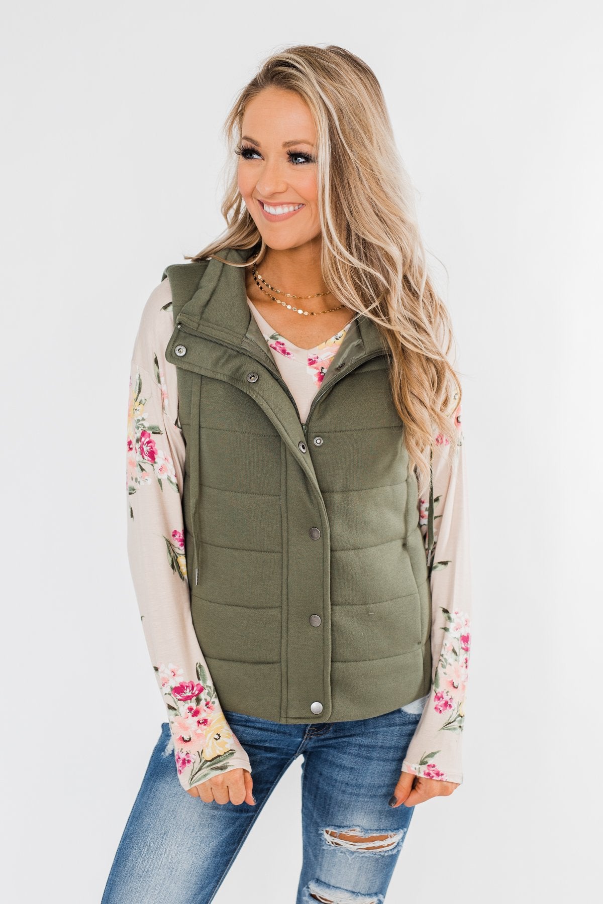 All The Love Floral Twist Top- Light Peach