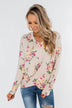 All The Love Floral Twist Top- Light Peach