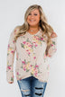 All The Love Floral Twist Top- Light Peach