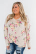 All The Love Floral Twist Top- Light Peach