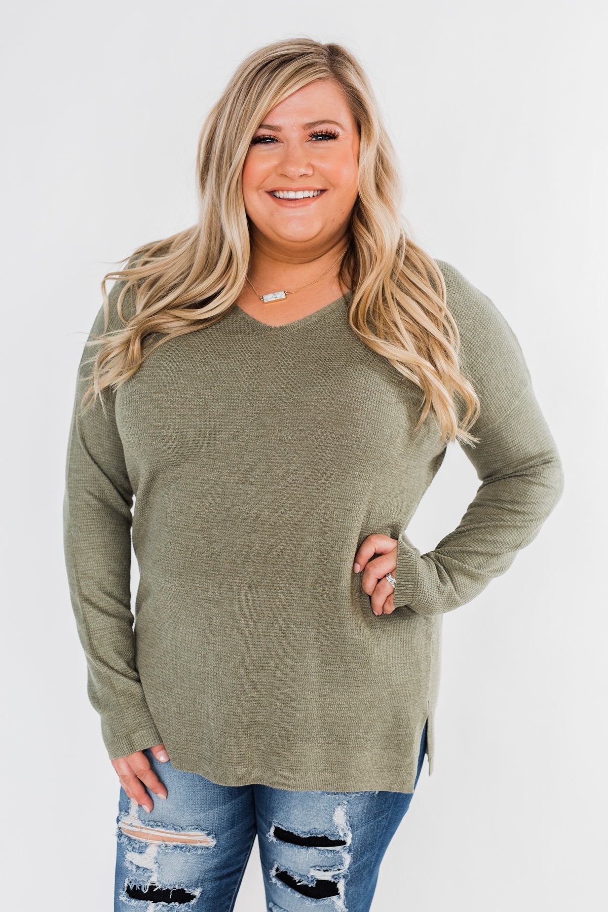 No One Like You Sweater- Olive