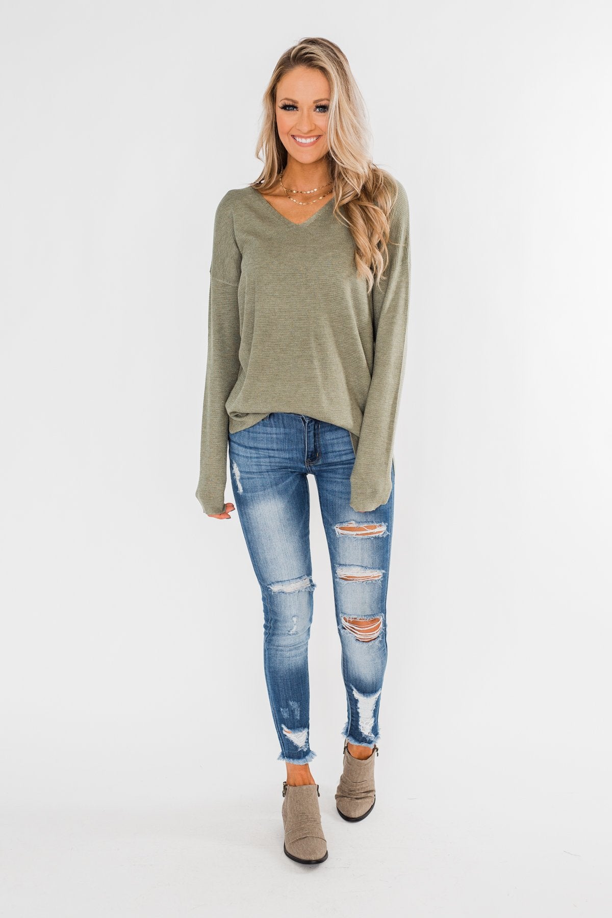 No One Like You Sweater- Olive