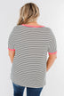 Easy Come Easy Go Striped Top- Ivory & Neon Pink