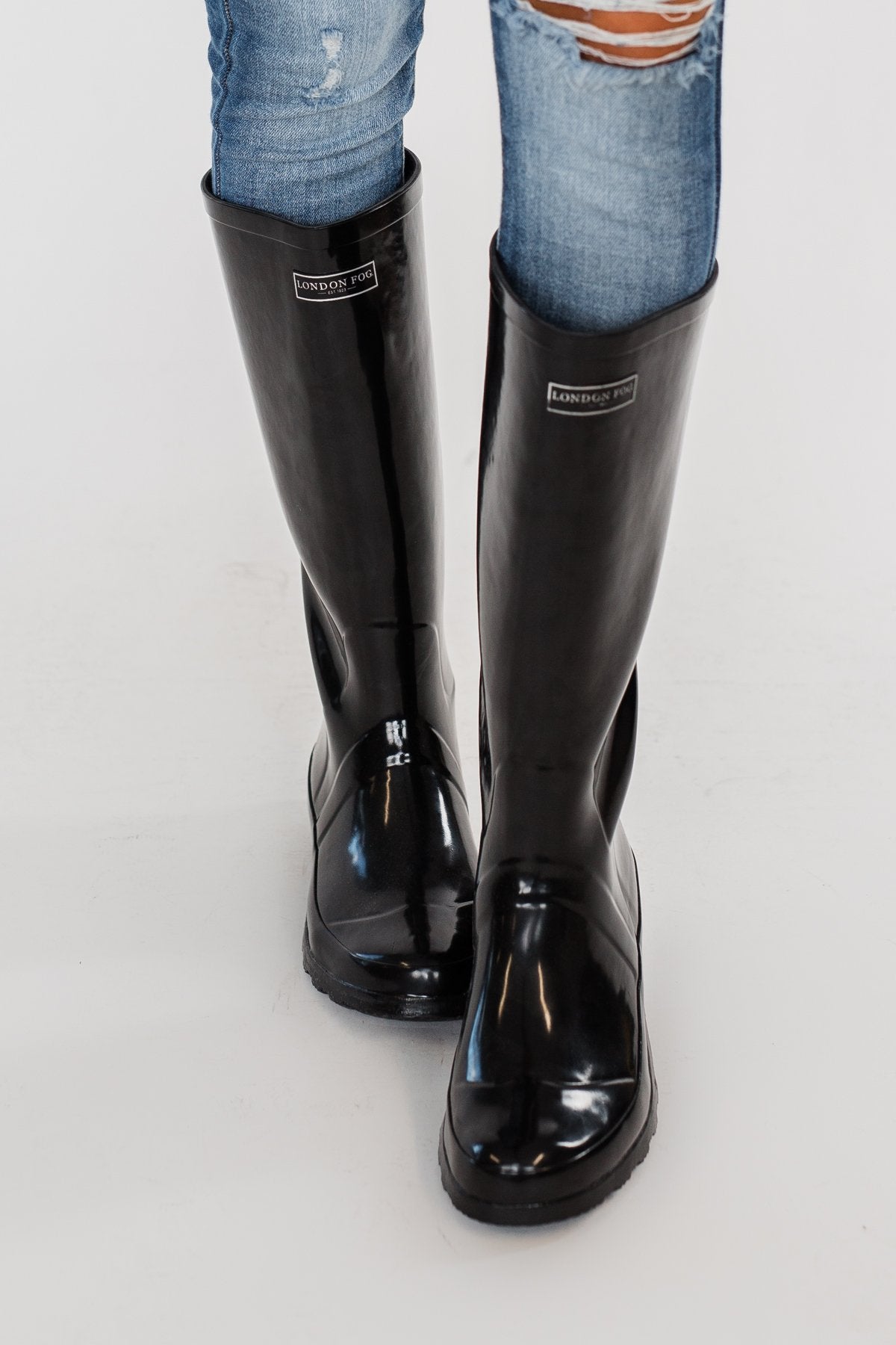 London Fog Thames Rain Boots Black
