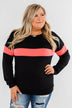 Make No Mistake Long Sleeve Top- Black & Neon Pink