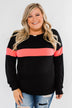 Make No Mistake Long Sleeve Top- Black & Neon Pink