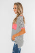 Easy Come Easy Go Striped Top- Ivory & Neon Pink