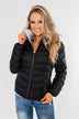 Everything I Want Reversible Puffer Coat- Black & Light Grey