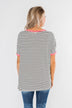 Easy Come Easy Go Striped Top- Ivory & Neon Pink