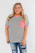 Easy Come Easy Go Striped Top- Ivory & Neon Pink