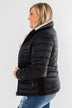 Everything I Want Reversible Puffer Coat- Black & Light Grey