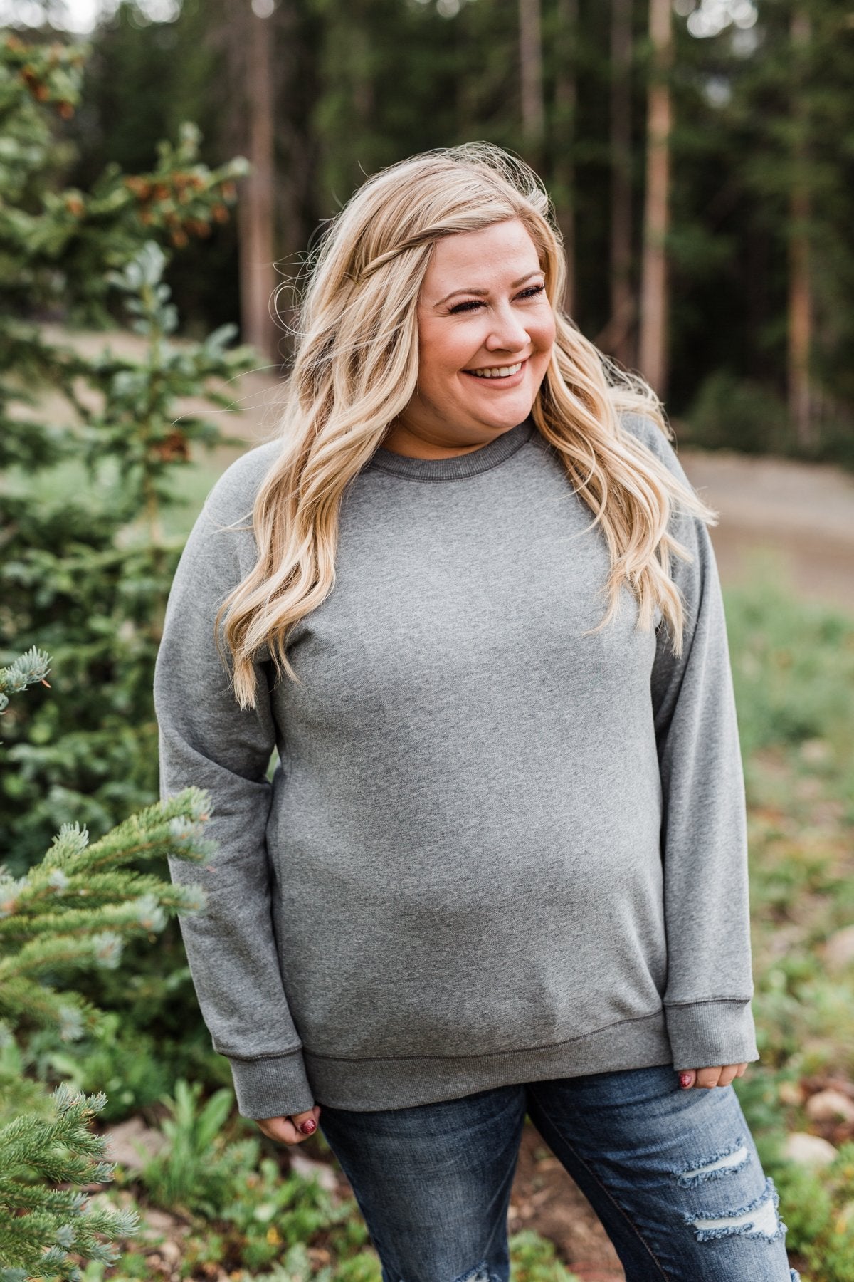 Pulse Basics Crew Neck Pullover- Dark Gray