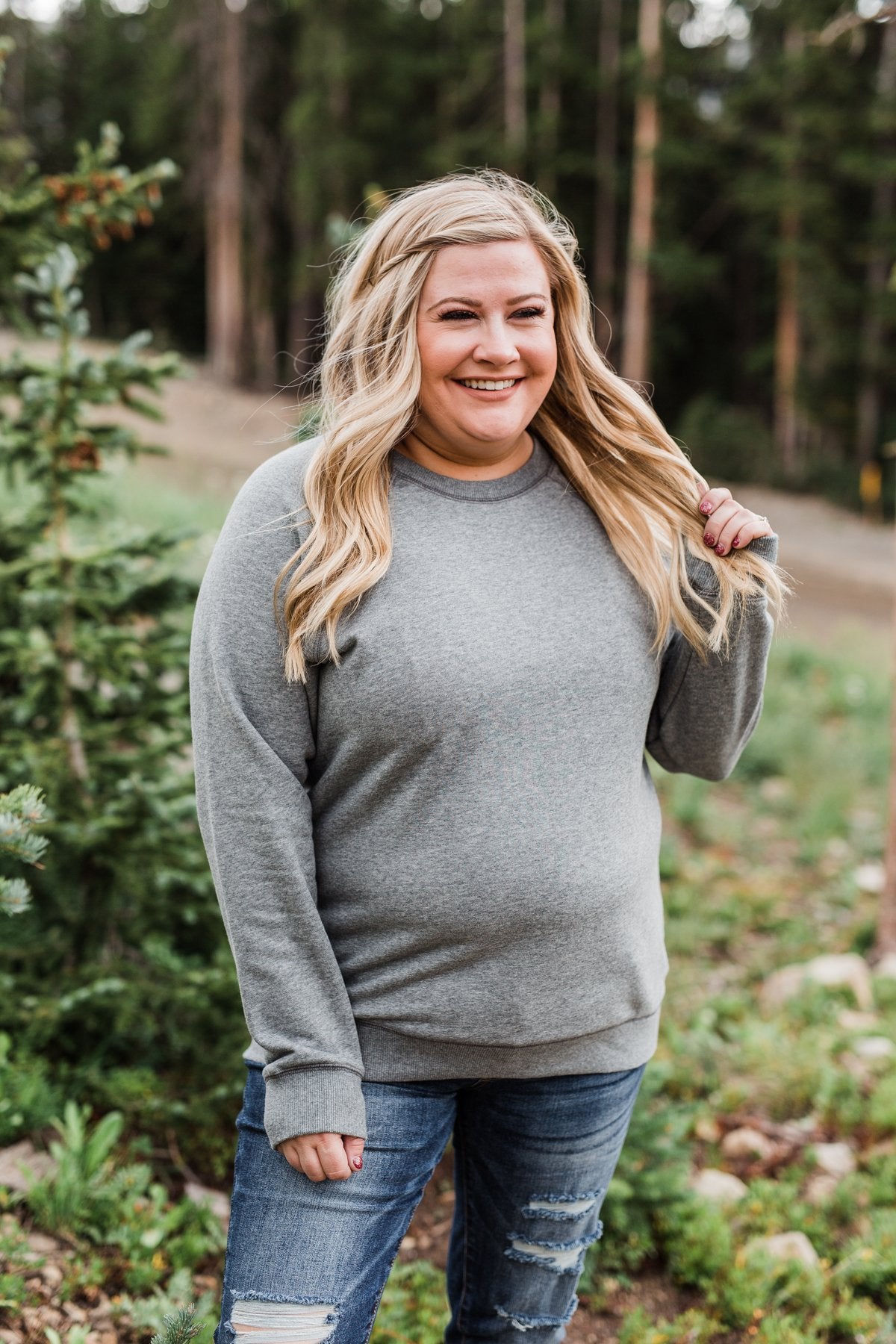 Pulse Basics Crew Neck Pullover- Dark Gray
