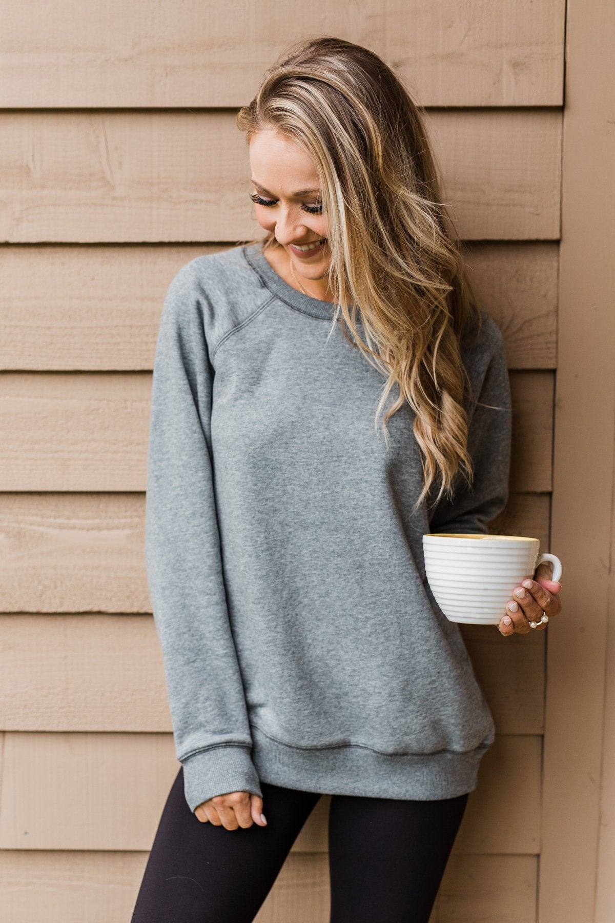 Pulse Basics Crew Neck Pullover- Dark Gray