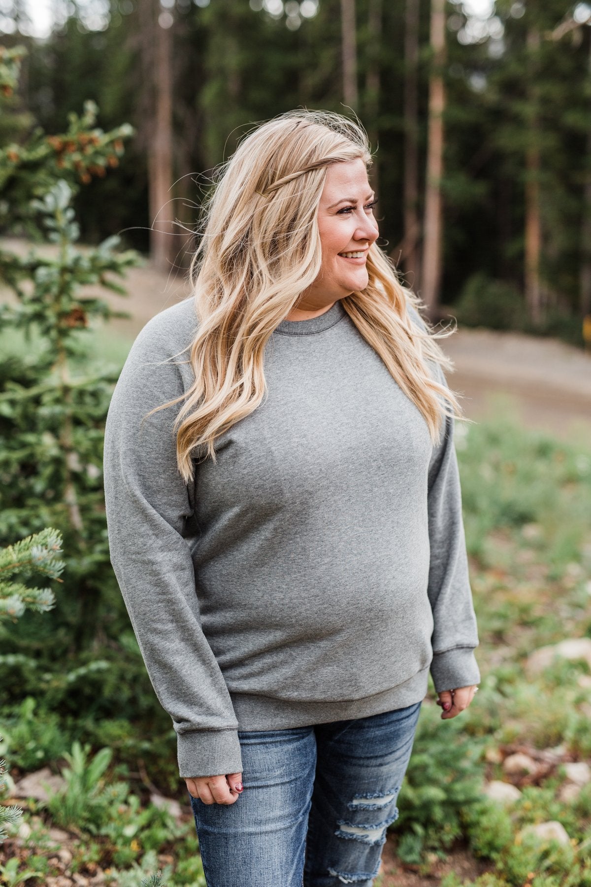 Pulse Basics Crew Neck Pullover- Dark Gray