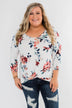 A Beautiful Day Floral Twist Top- Ivory