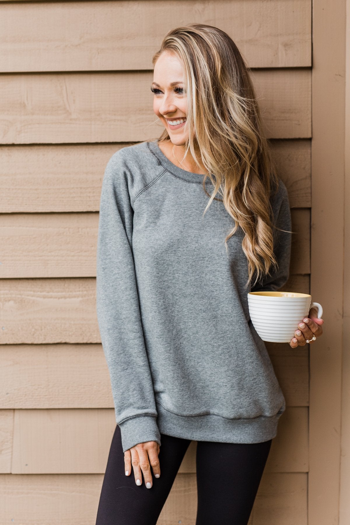 Pulse Basics Crew Neck Pullover- Dark Gray