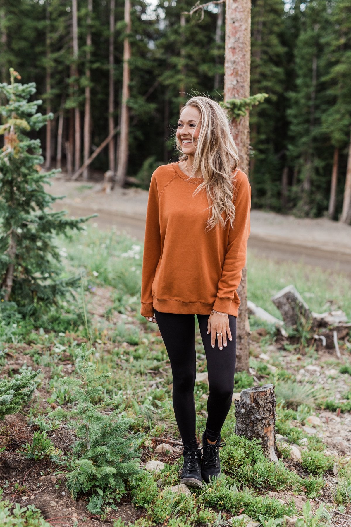 Pulse Basics Crew Neck Pullover- Rust