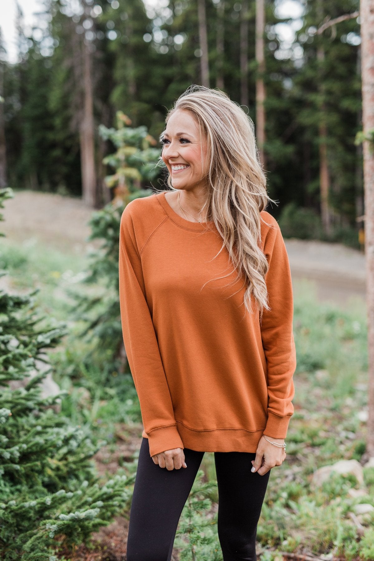 Pulse Basics Crew Neck Pullover- Rust