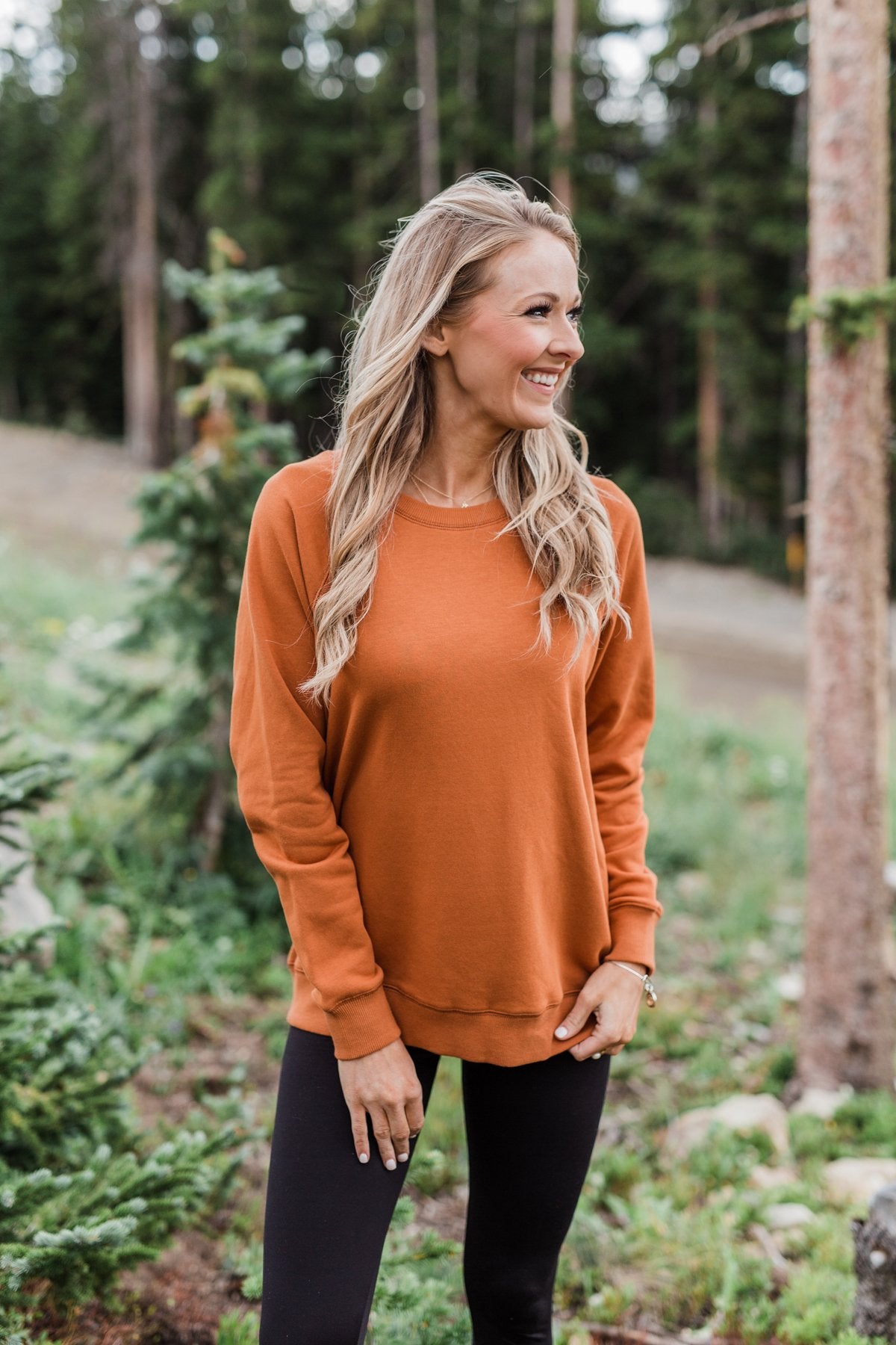 Pulse Basics Crew Neck Pullover- Rust