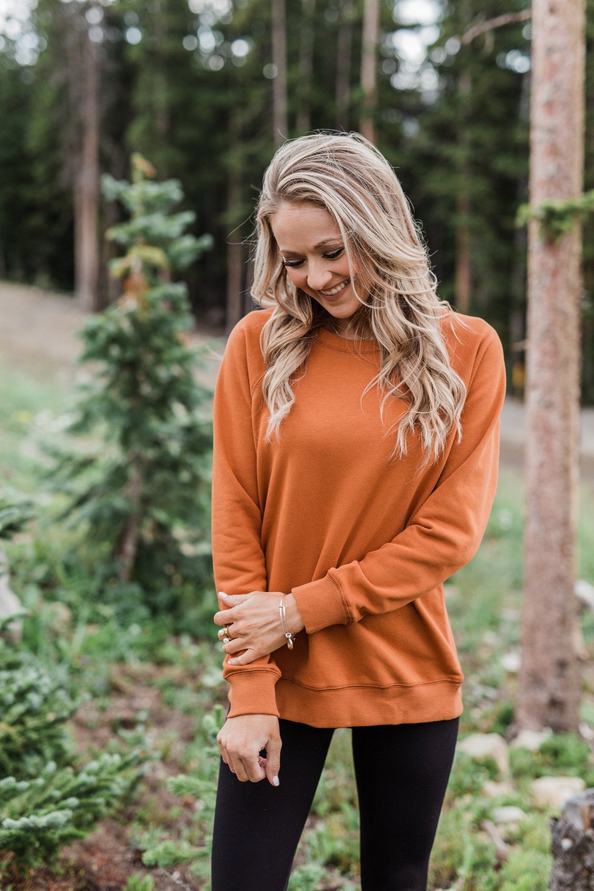 Pulse Basics Crew Neck Pullover- Rust