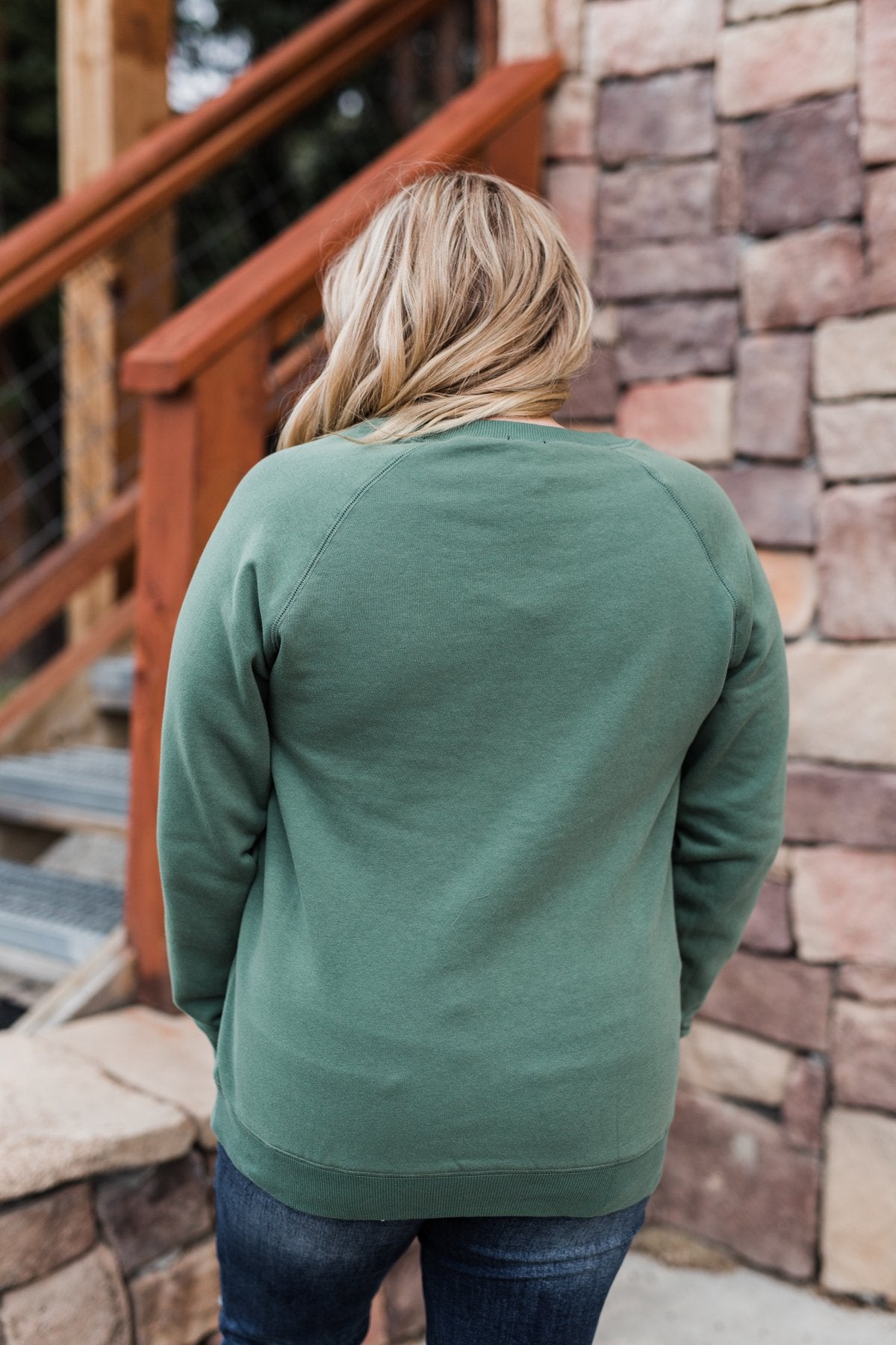 Pulse Basics Crew Neck Pullover- Dark Sage