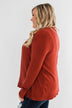 Can't Wait Open Front Cardigan- Dark Rust