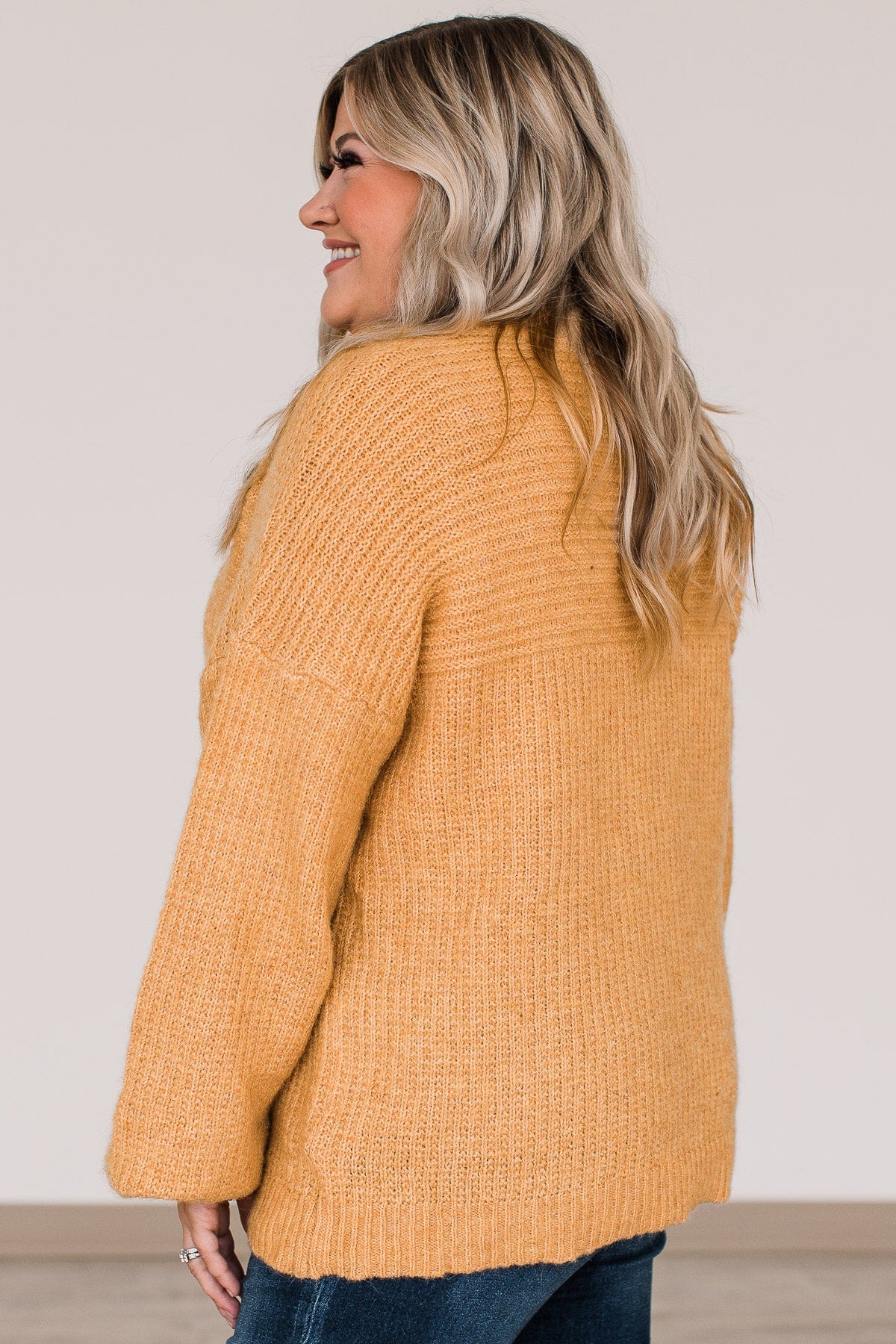 Autumn Awaits Thick Knit Sweater- Mustard