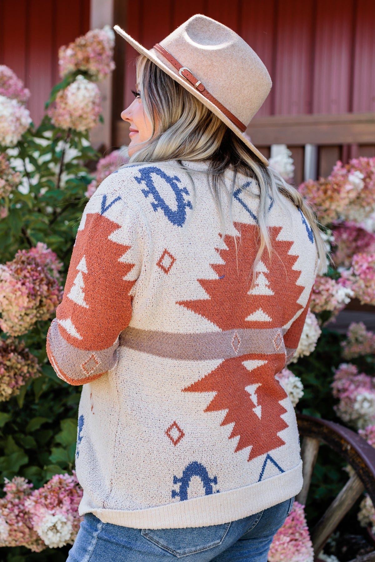 Down To Earth Aztec Sweater- Oatmeal, Rust & Navy – The Pulse Boutique