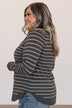Days Like These Striped Knit Sweater- Charcoal & Ivory