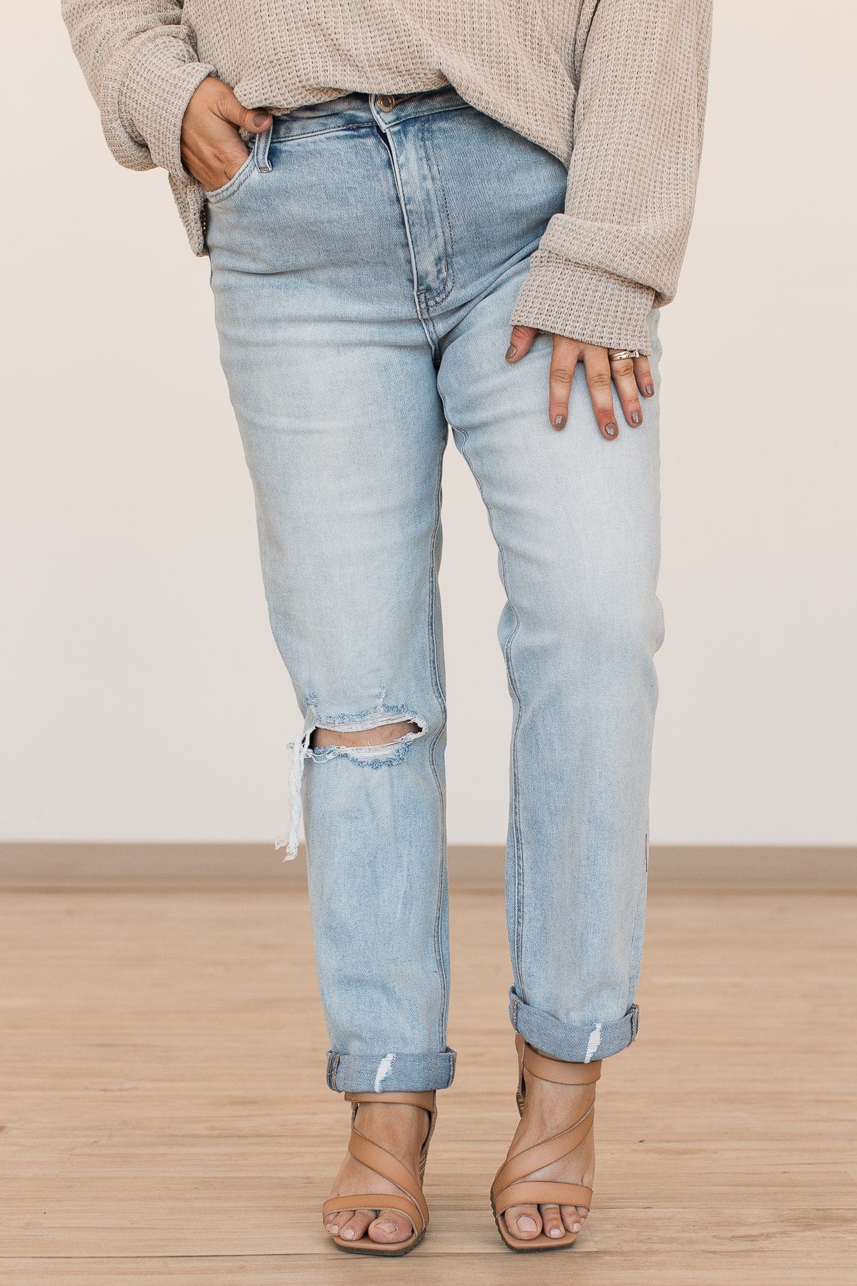 Vervet Slim Straight Jeans- Angela Wash