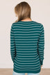 Grateful For You Striped Sweater- Dark Teal