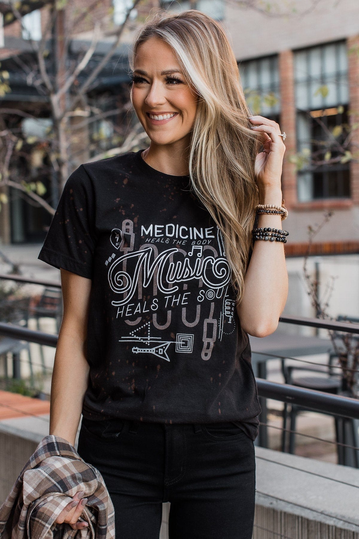"Music Heals The Soul" Graphic Tee- Black