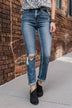 Vervet Slim Straight Jeans- Medium Angela Wash