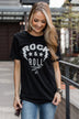 Striking "Rock & Roll" Graphic Tee- Black