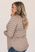 Days Like These Striped Knit Sweater- Taupe & Ivory