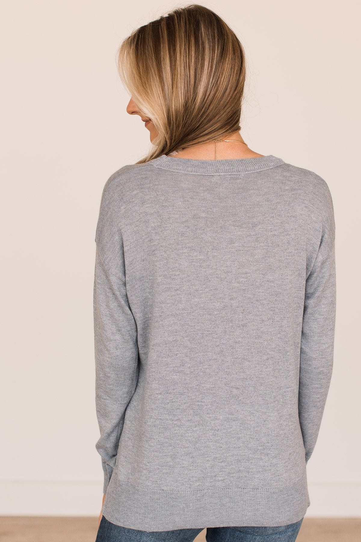 Soothes The Soul Knit Top- Heather Grey