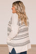 Speak Your Mind Knit Cardigan- Ivory & Grey