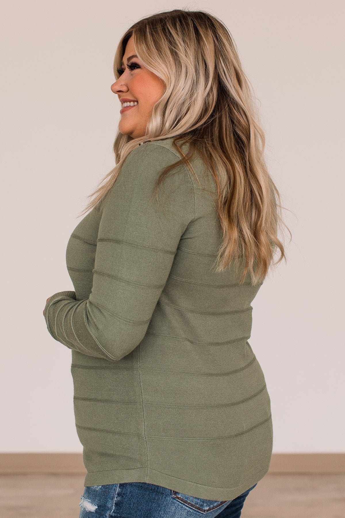 From The Heart Button Knit Sweater- Olive