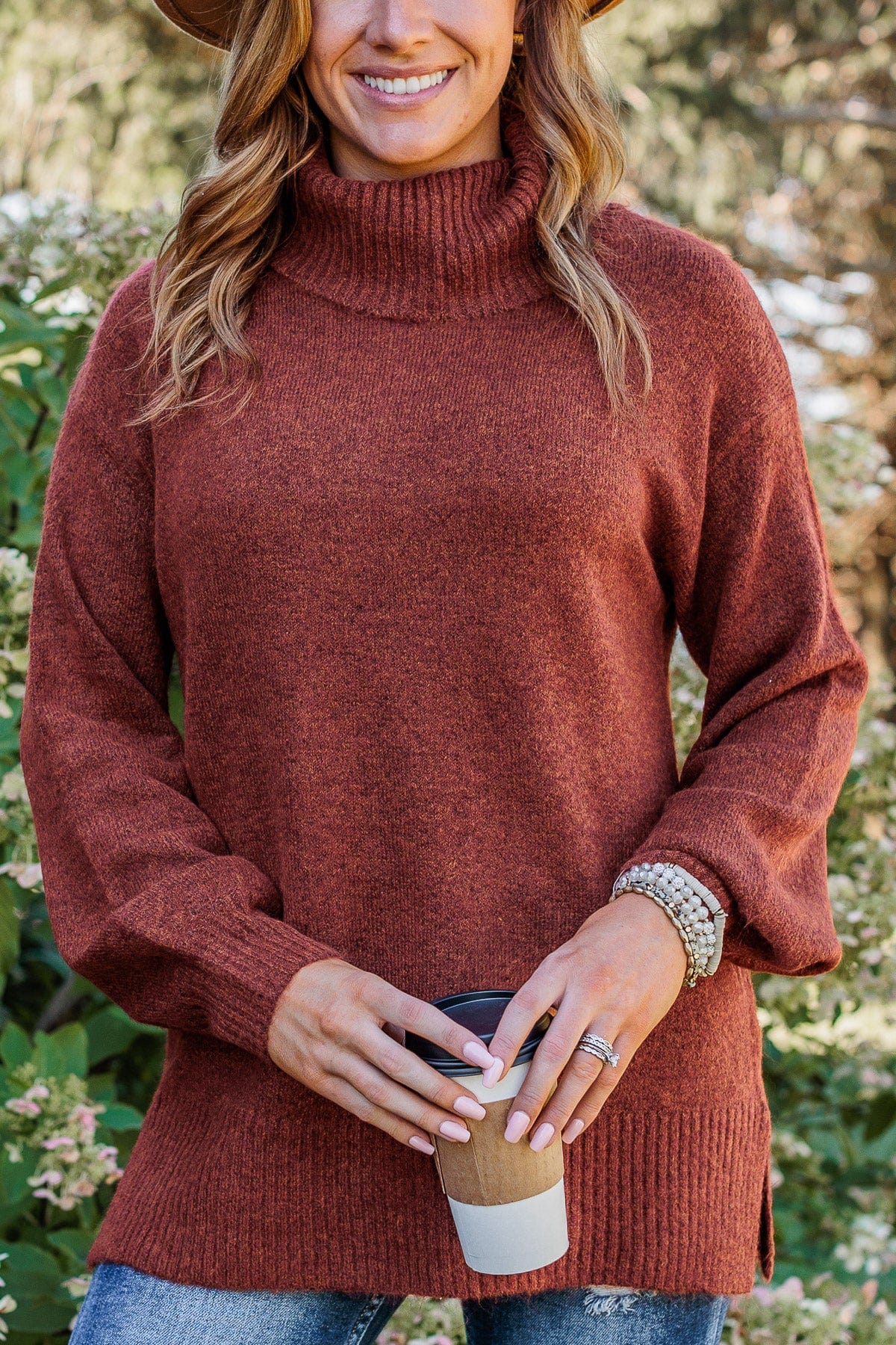 Rust turtleneck sweater hotsell
