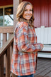 Campfire Nights Plaid Jacket- Burnt Orange