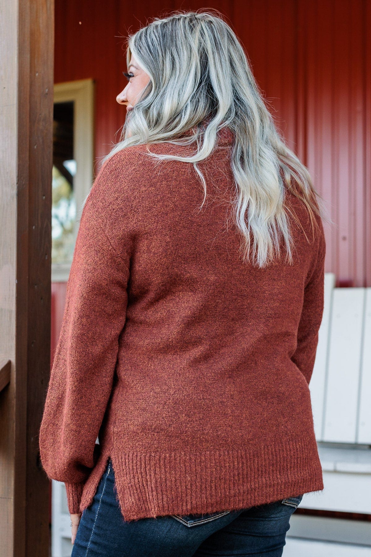 Autumn Splendor Turtle Neck Sweater- Deep Rust