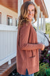 Time To Be Alive Drape Cardigan- Brick