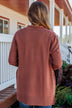 Time To Be Alive Drape Cardigan- Brick