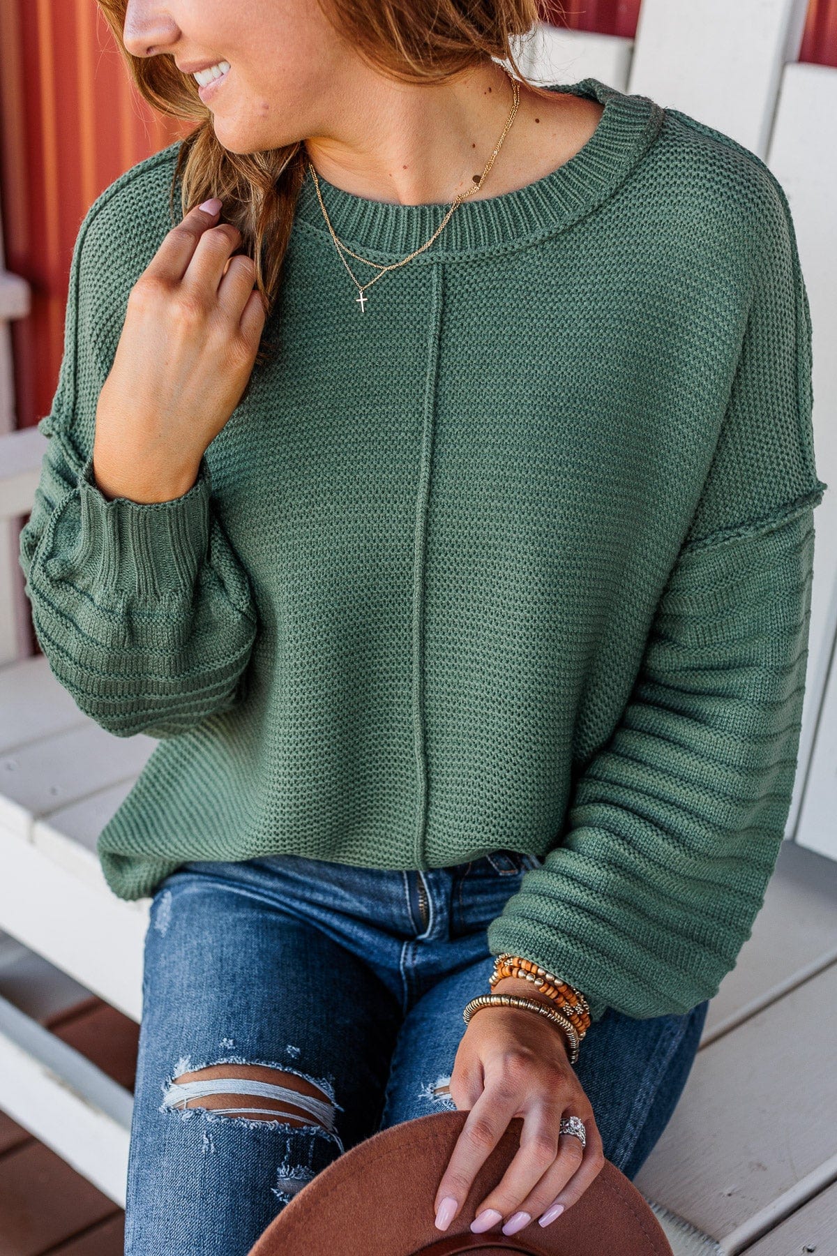 Choose To Thrive Knit Sweater- Emerald Green – The Pulse Boutique